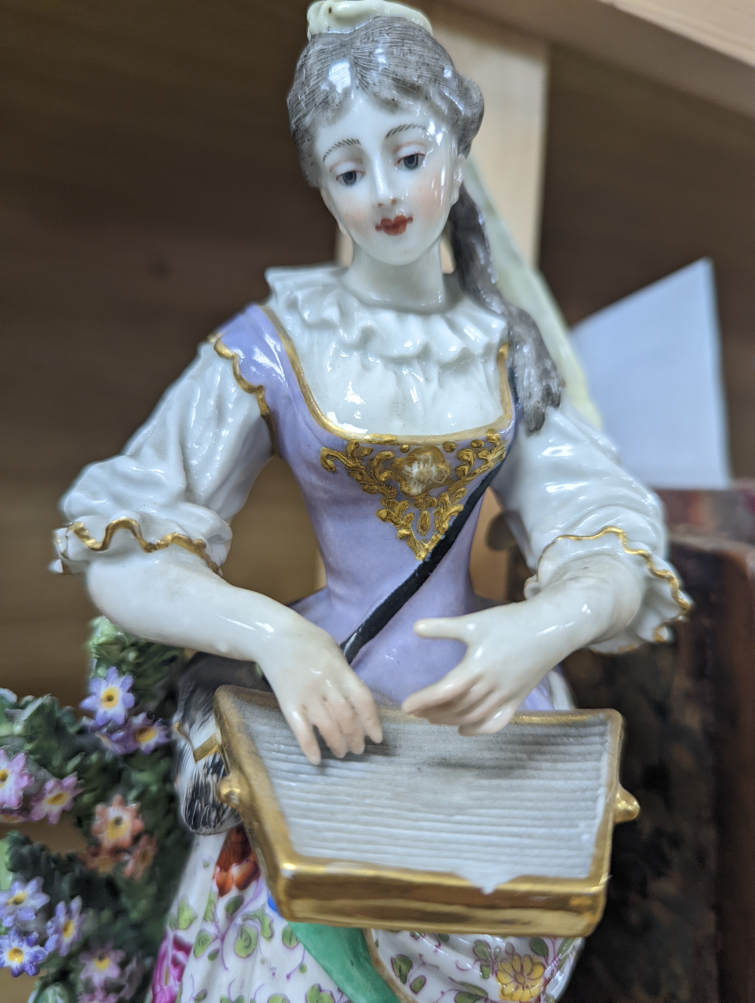 Two Continental porcelain figures, a lady and a gent 27cm